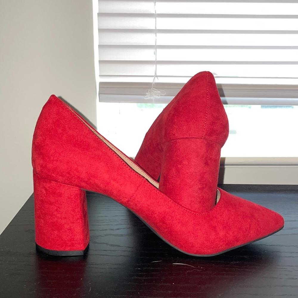Red Suede Pumps